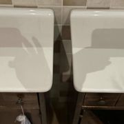 Vintage Poplar Wood Vanity Cabinet with Wash Basin, 1960s, Set of 2