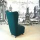 Chaise à dossier haut en forme de pantoufle italienne attribuée à Paolo Buffa, années 1950.
