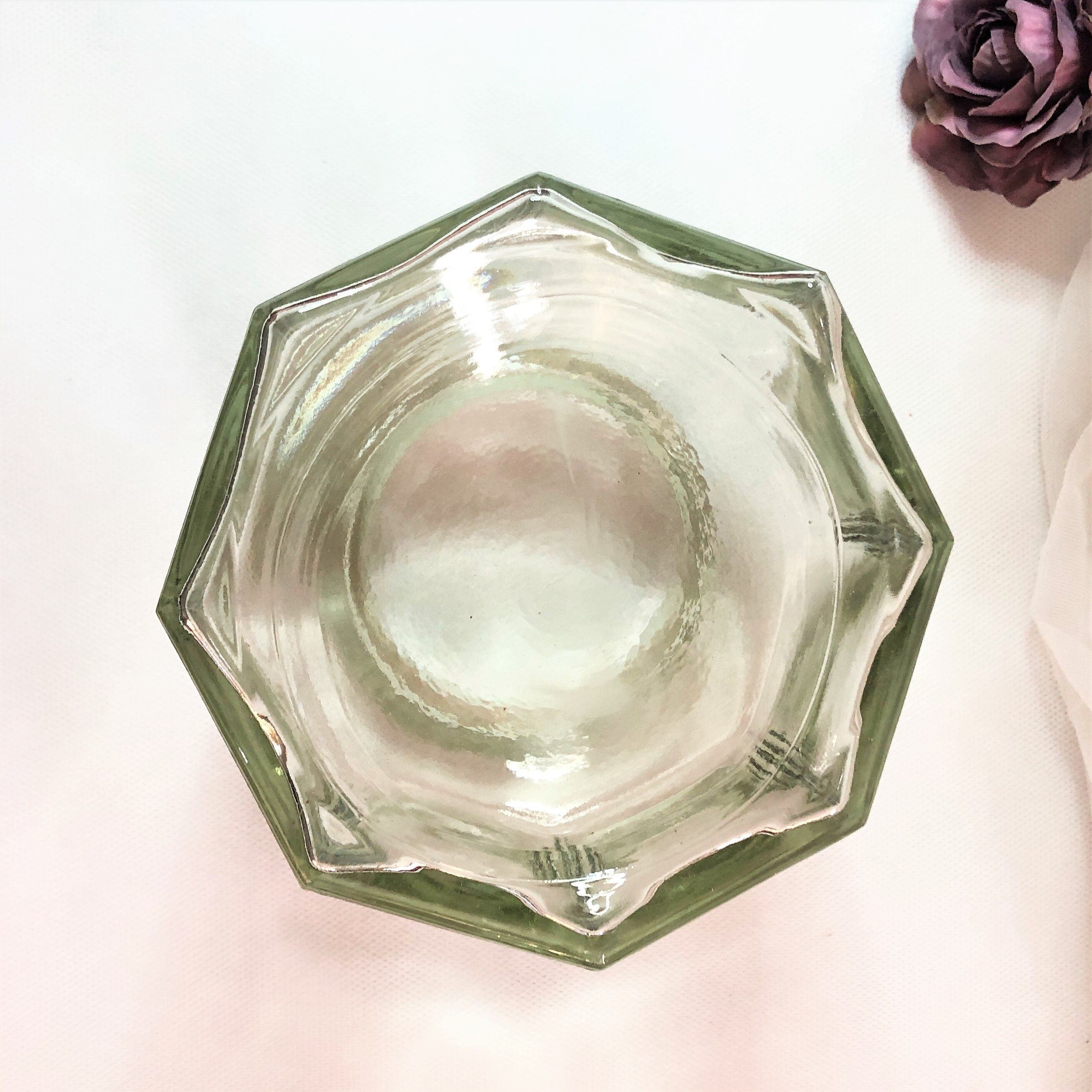 Octagonal glass jar