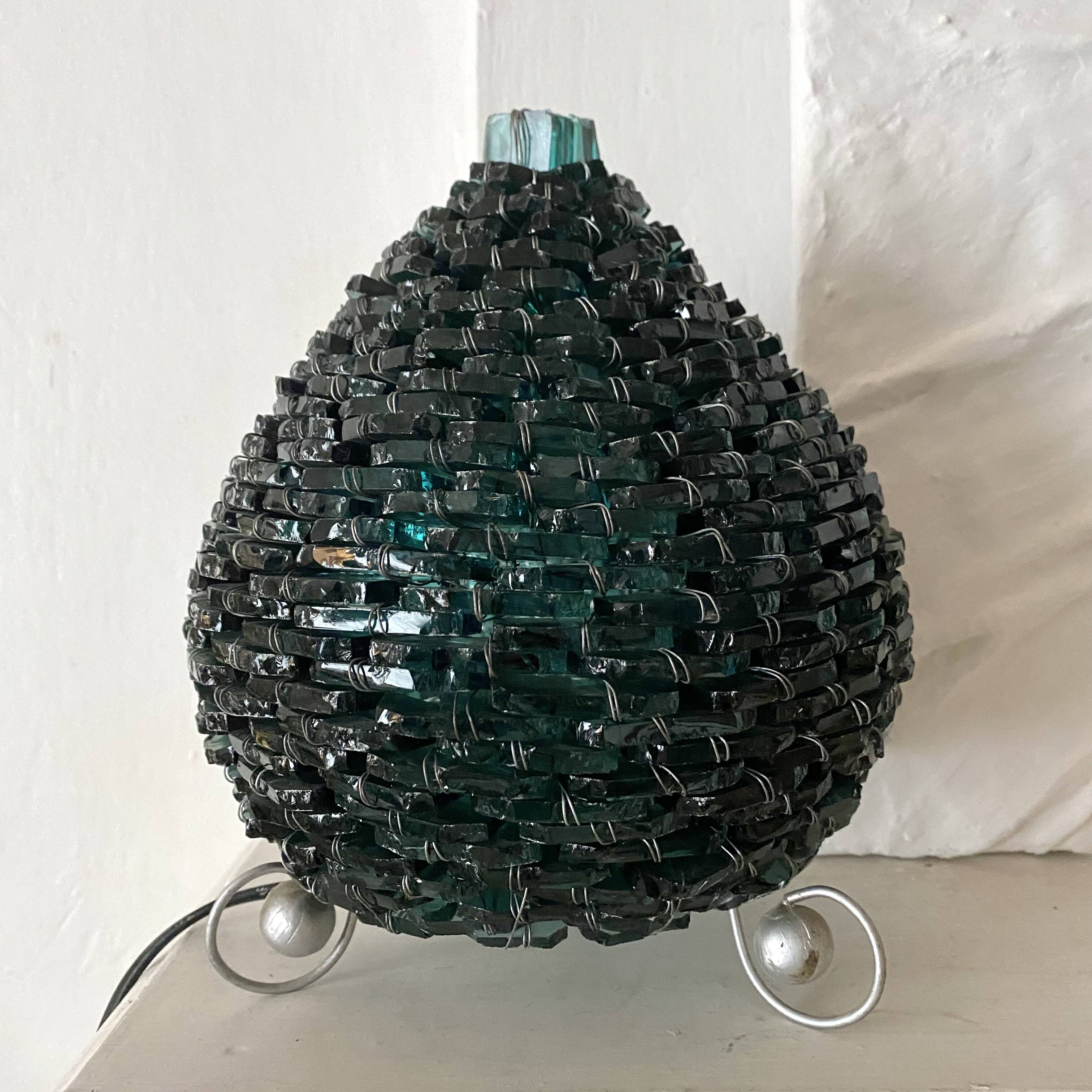 Lampe en verre empilé, esprit Murano, années 60-70