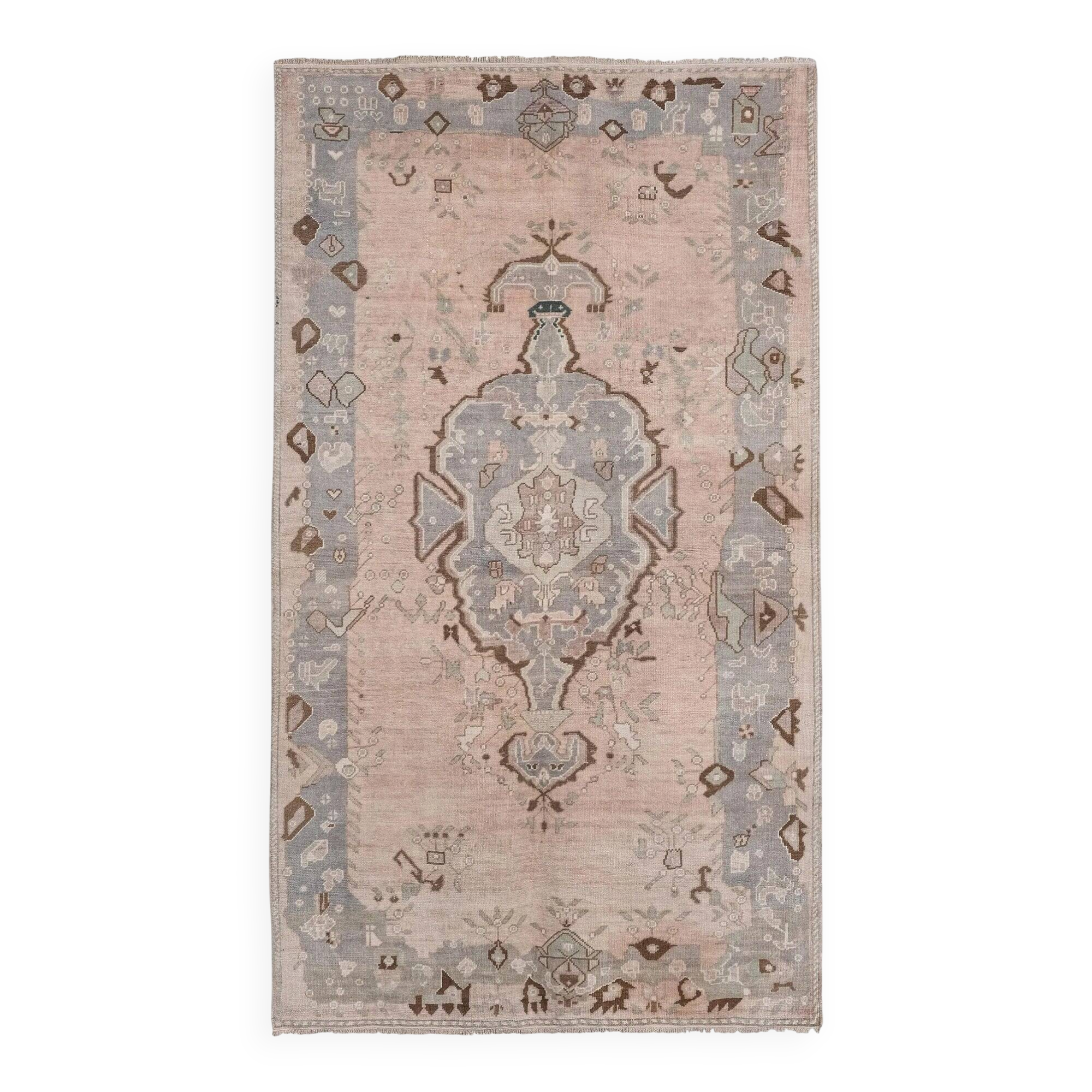 Vintage Turkish handmade rug 155x253 cm