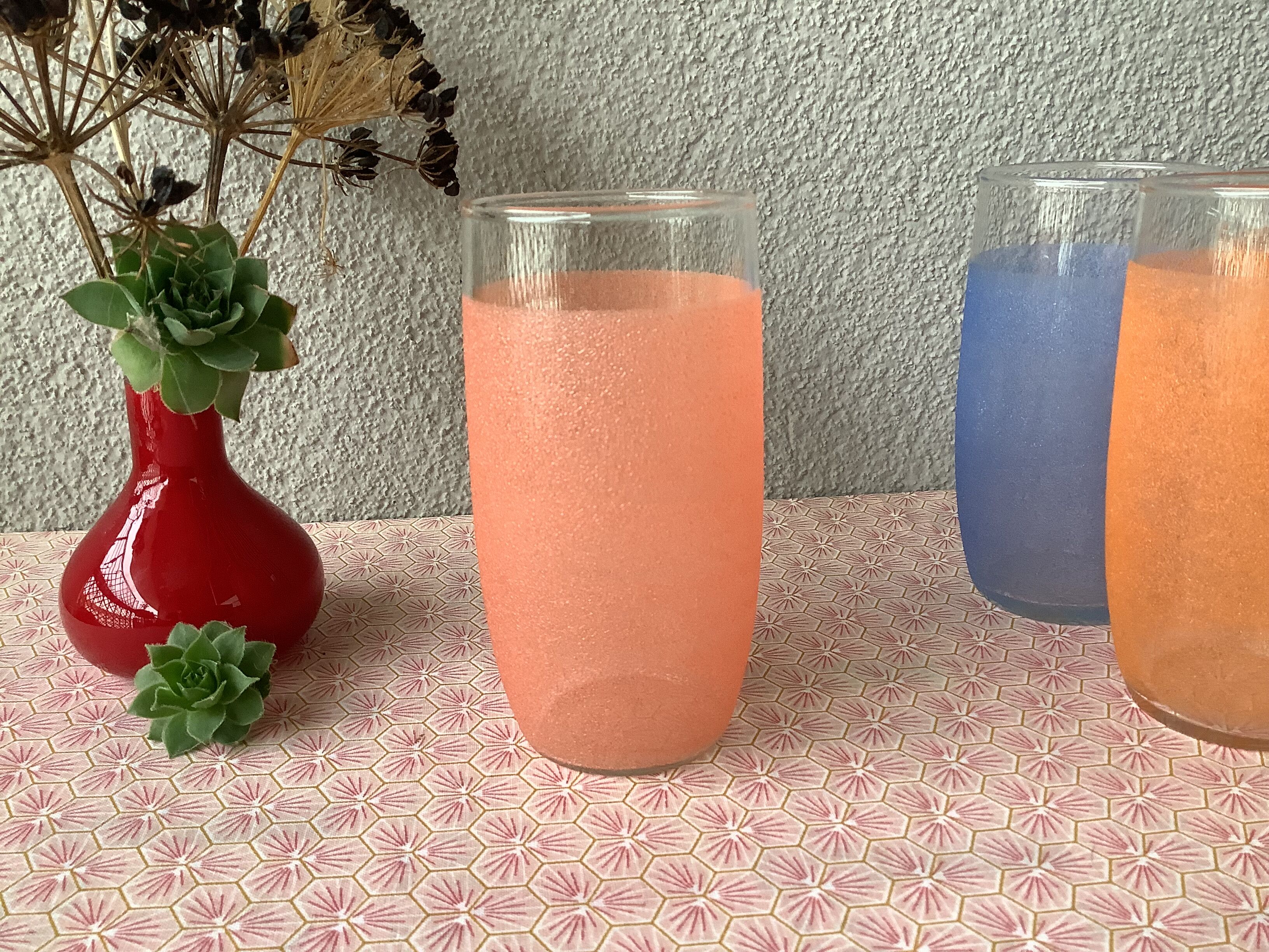 Vintage orangeade granite glasses 40'/50's