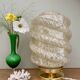 Vintage art deco globe table lamp in pale yellow Clichy glass