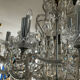 Chandelier 35 Murano glass lamps and crystal tassels D120cm