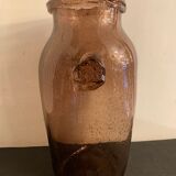 Biot vase in blown glass and triangular bubble, height 30 cm