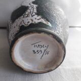 Vintage vase with alpine decor signed Italy