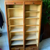 Furniture with curtain 50s blond oak binder