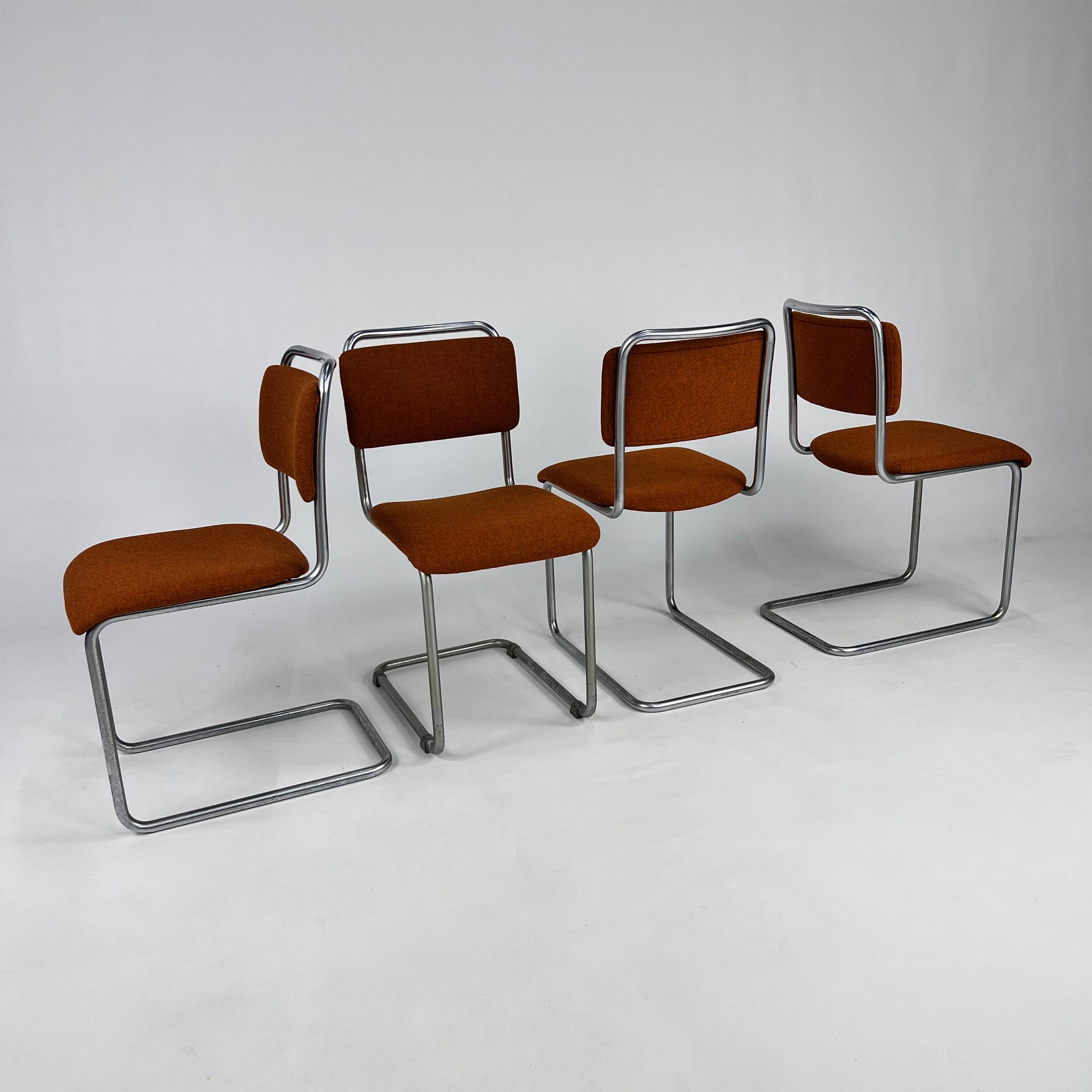 Set of 4 Mid-Century Gispen 101 Dining Chairs, 1940s