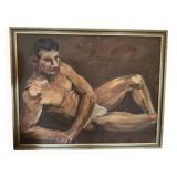 Tableau ancien huile sur panneau : nu acadamique XX eme siecle