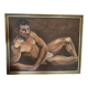 Old painting oil on panel: academic nude 20th century