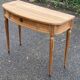 Louis XV extendable round dining table renovated in raw solid wood