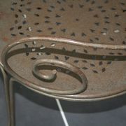 Series of 4 chairs of garden furniture wrought iron full years 60
