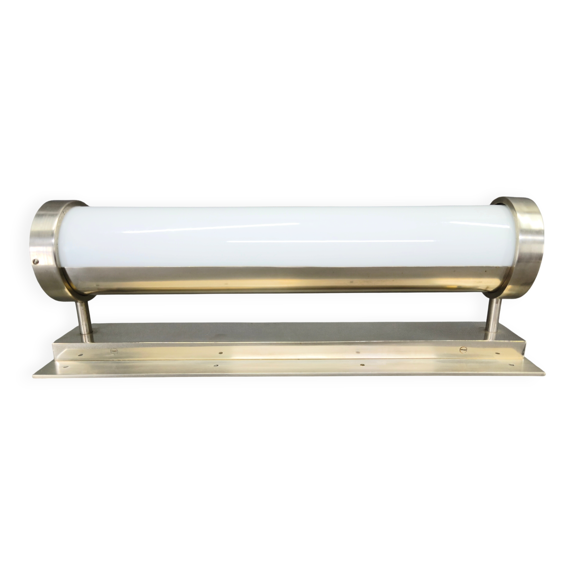 Bauhaus Nickel Wall Light with Glass Tube, 1930s
