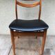 Series of 4 Old Scandinavian Chairs Wood Teck - Skai Skaï Black Vintage