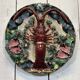 Set of 8 majolica-barbotine dishes and plates