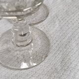 6 Small old bistro glasses for white wine or aperitif - thick glass