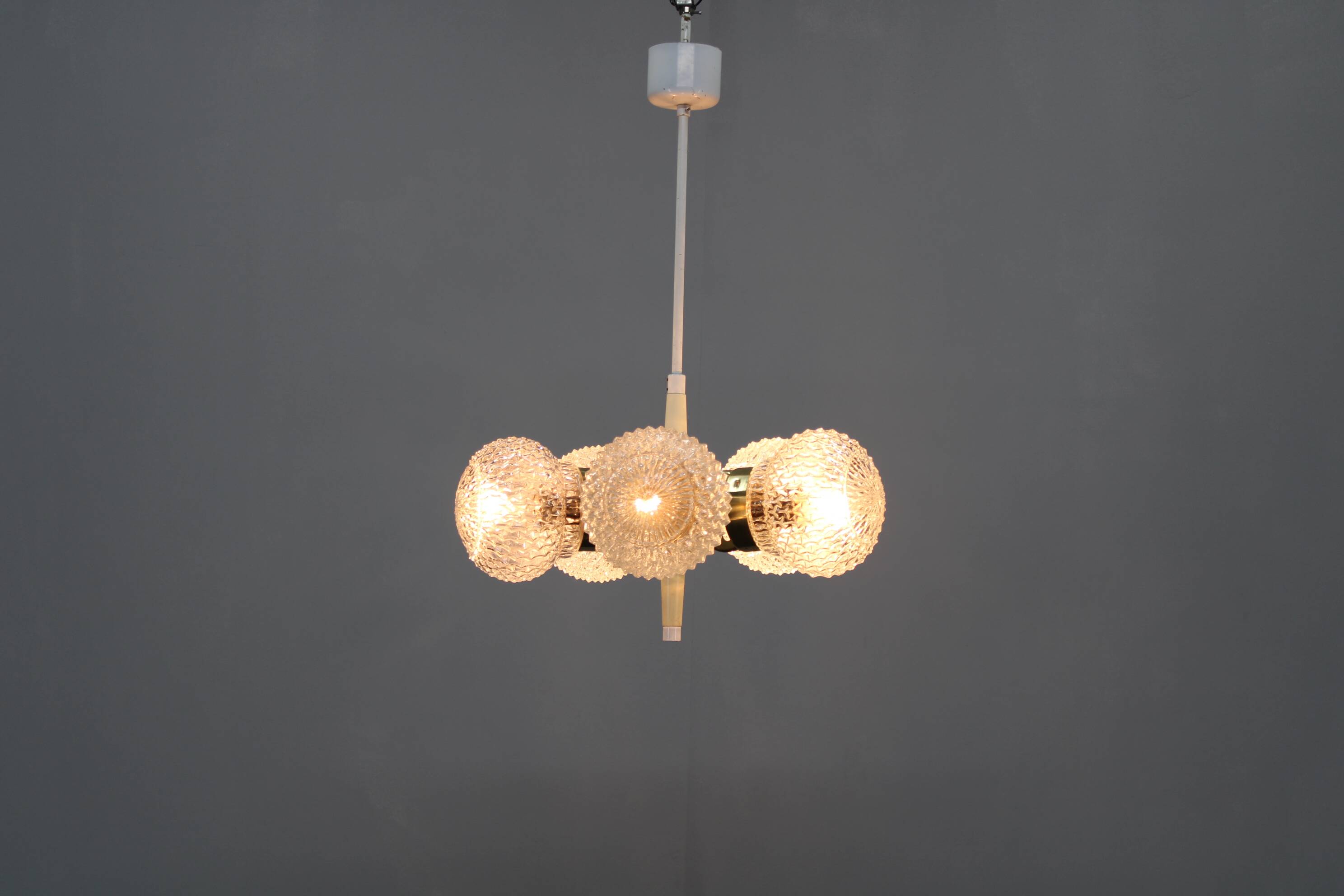 1970s Glass Chandelier by Instala Decin, Czechoslovakia