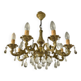 Bronze chandelier with crystal tassels