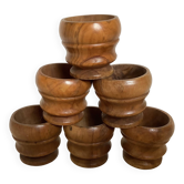 Six coquetiers en bois d’Olivier
