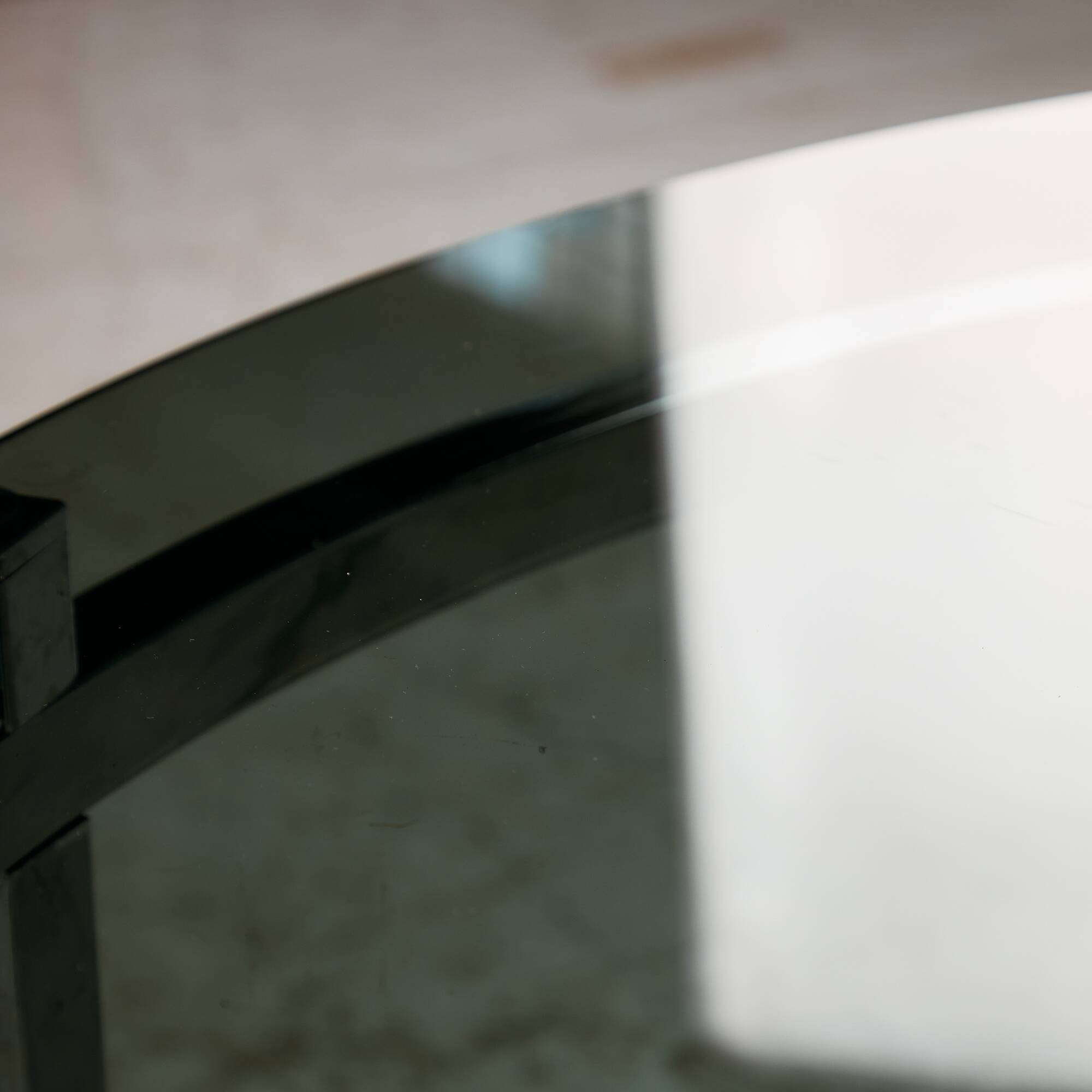 Chrome and glass coffee table