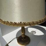Petite lampe en laiton doré classique abat-jour crème H48