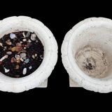 Pair of Medici planters with floral decoration