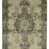 One-of-a-kind turkish handwoven vintage rug - rustic vintage charm 265x 166