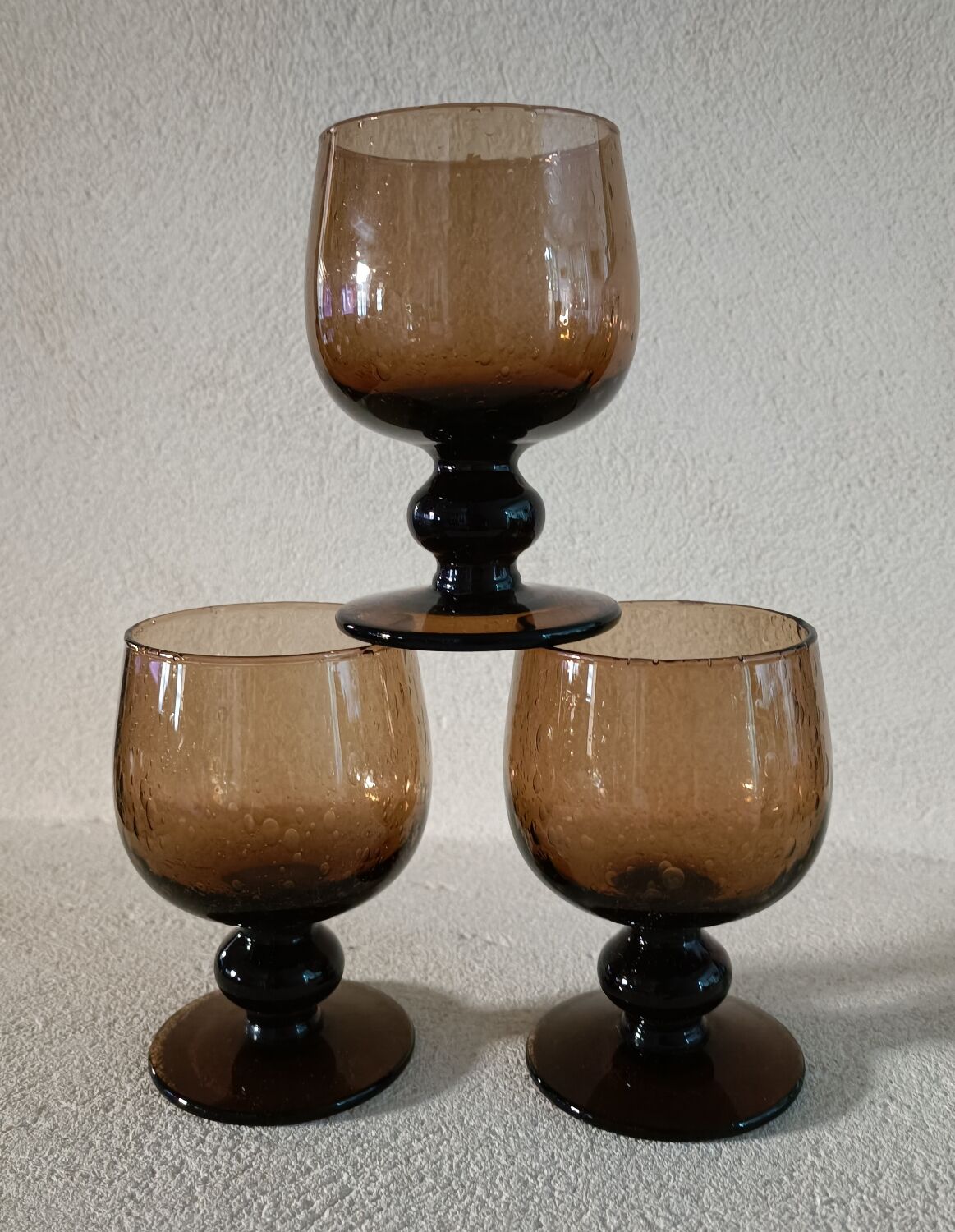 3 cognac glasses Biot style
