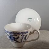 Set of 4 blue cups and saucers from Johnson Bros - England, 1970