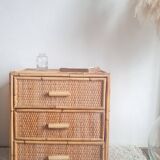 Pair of rattan bedside tables circa the 1970s.