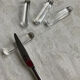 Set of four crystal knife holders signed Daum