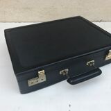 Old travel Gerard Henon leather black briefcase