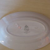 Service dish, in earthenware geometric patterns red and vintage green, stamped KG Luneville