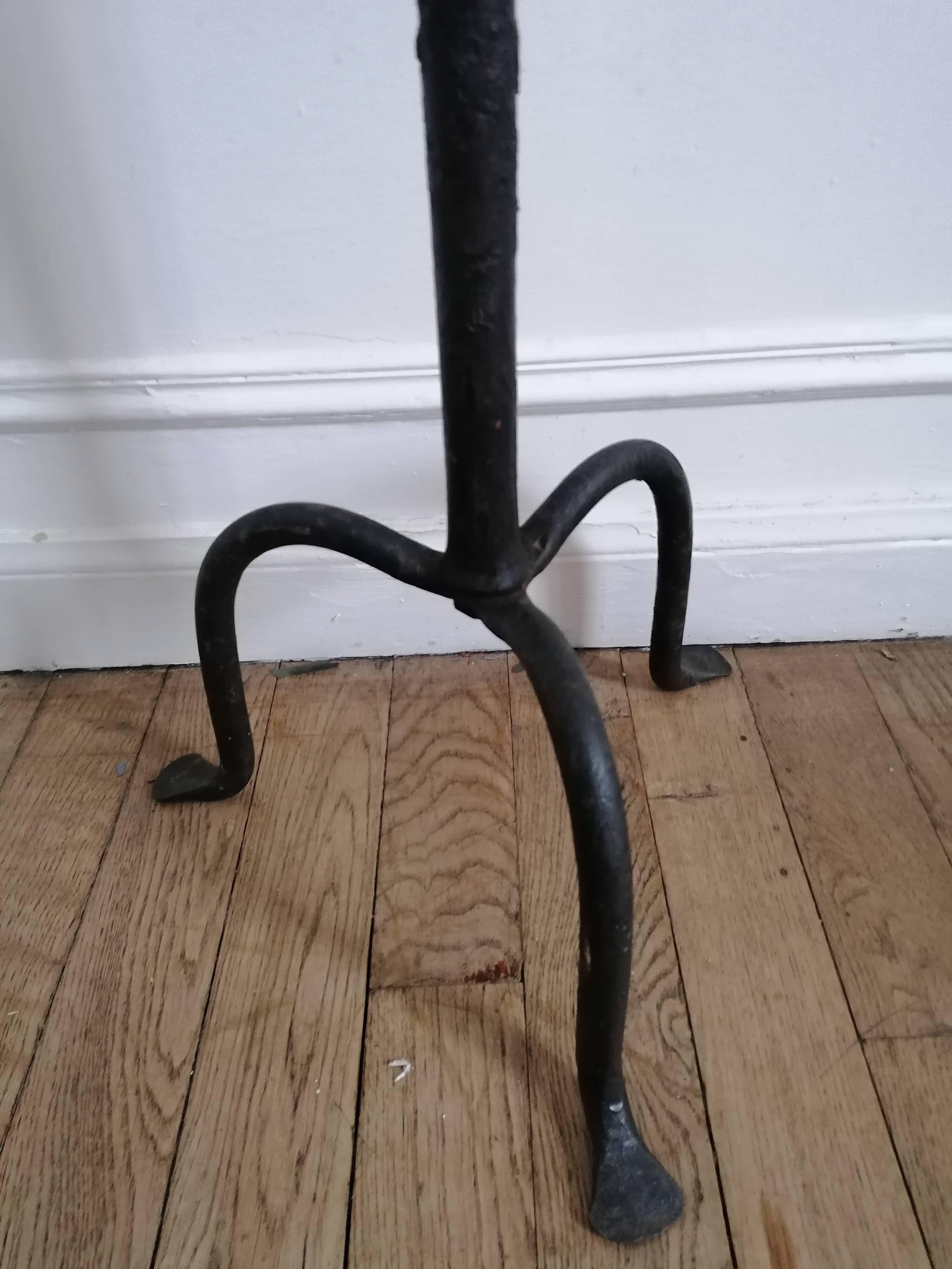 Tripod lamp in wrought iron