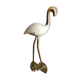 Brass pink flamingo