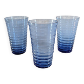 Long blue gradient drink glass – fine glass – 1970s