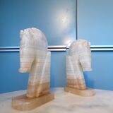 Pair of onyx horse bookends