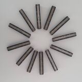 Ebony and chiseled metal knife holder set