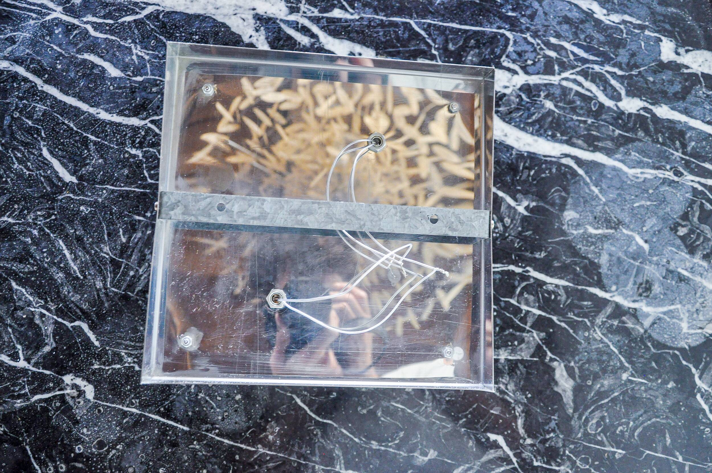 Murano Mazzega orange wall light, ice cube effect, Italy, 1970