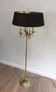 Floor lamp in brushed steel and brass. In the style of Maison Charles