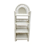 Old shelf in white rattan Peacock