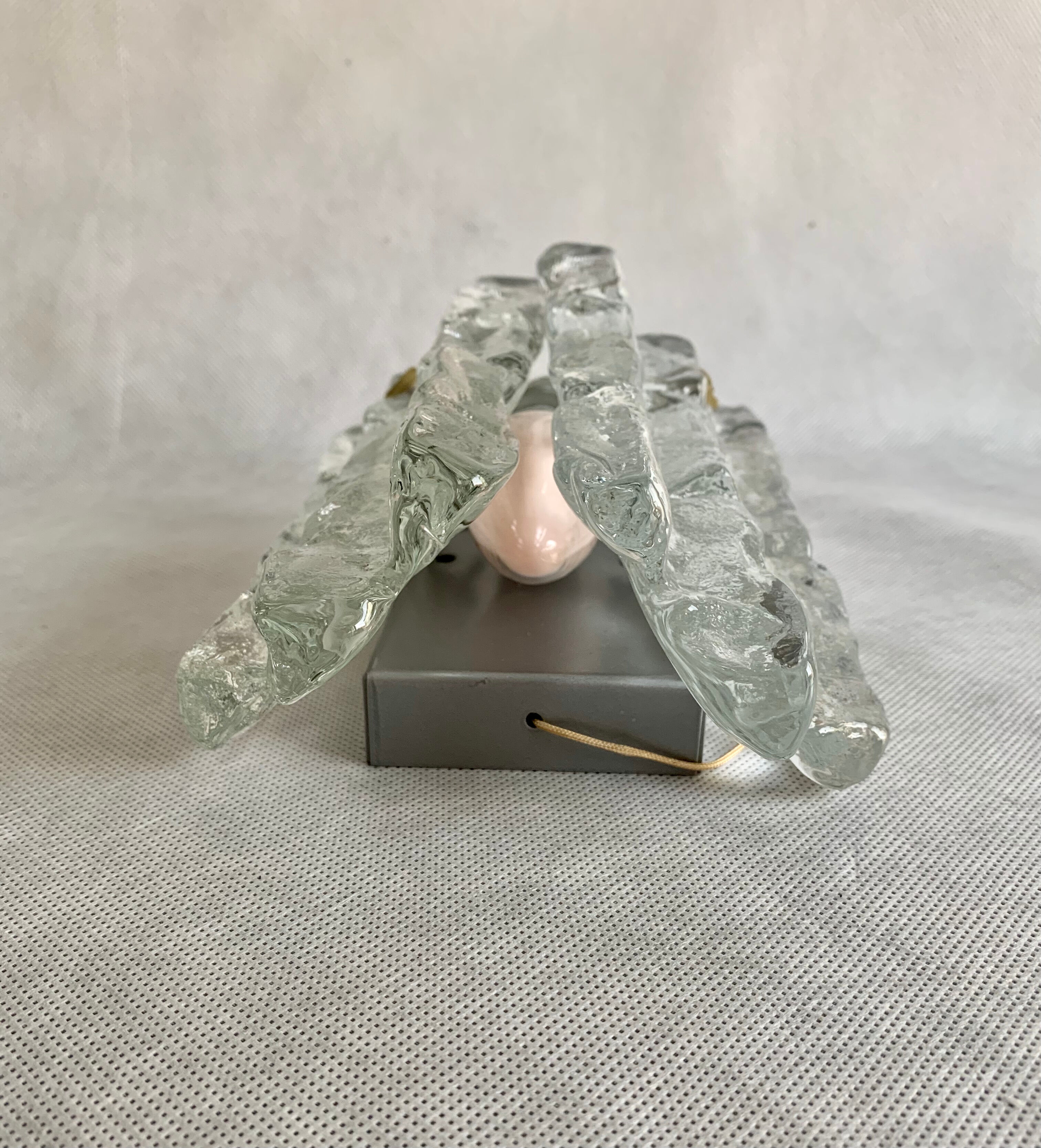 Pair of Ice Glass Wall Sconces  by J.T. Kalmar, Austria