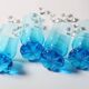 Set of 4 Unique Vintage Bright Blue Glasses / Solid Rare Tumblers / Italy /