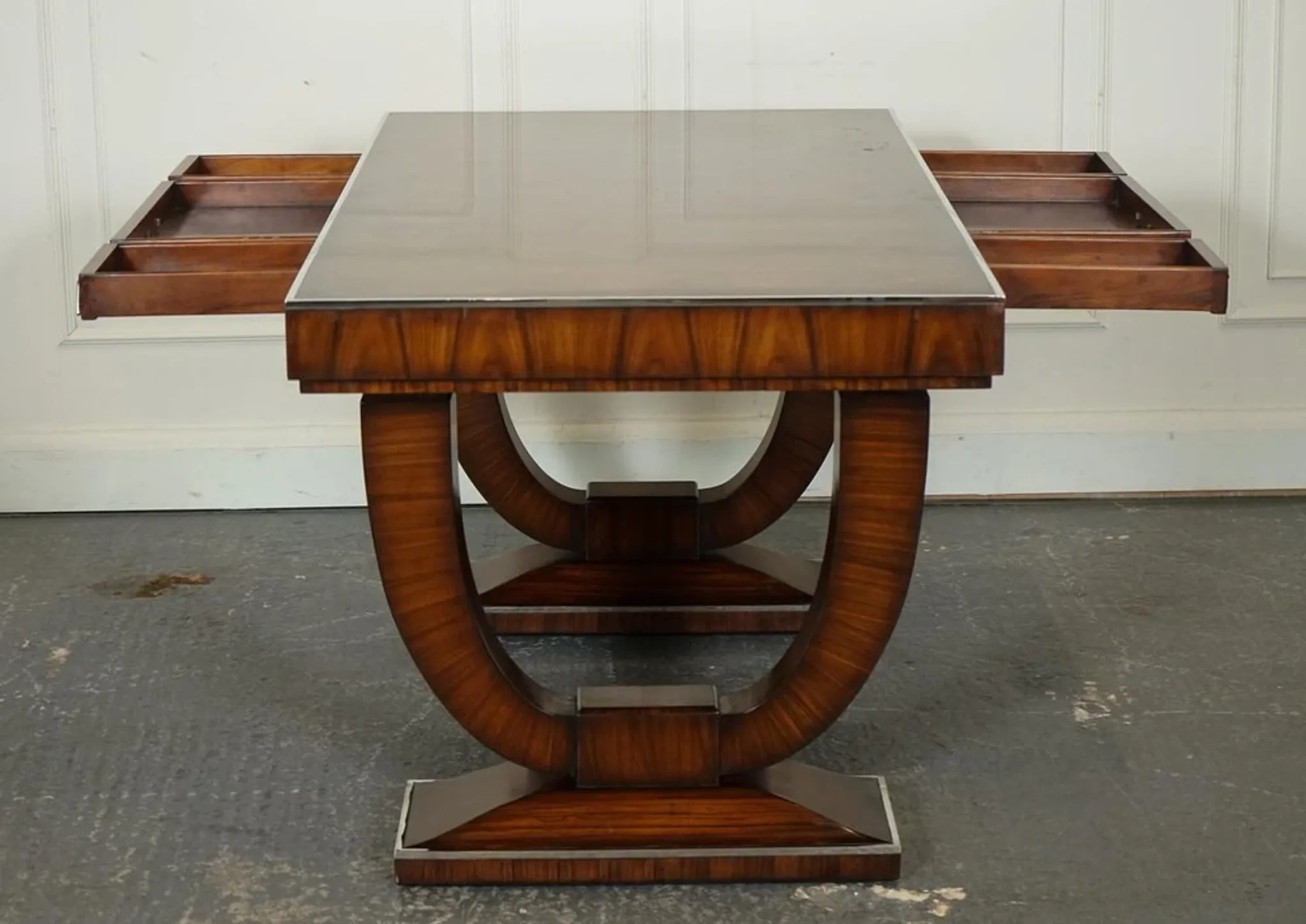 Double-Faced Drawer Desk Art Deco by Theodore Alexander