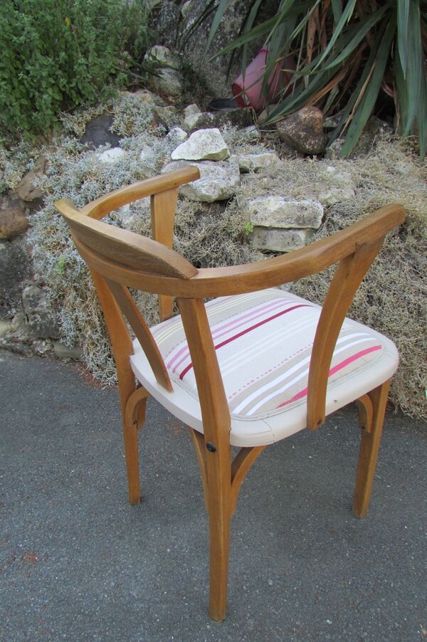 Fauteuil en hêtre et tissu