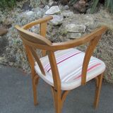 Armchair, beech and fabric