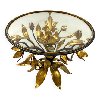 Hans Kögl gilded metal and glass coffee / side table