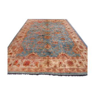 Vintage Afghan Zigler handmade carpet 272cm x 365cm 1980s