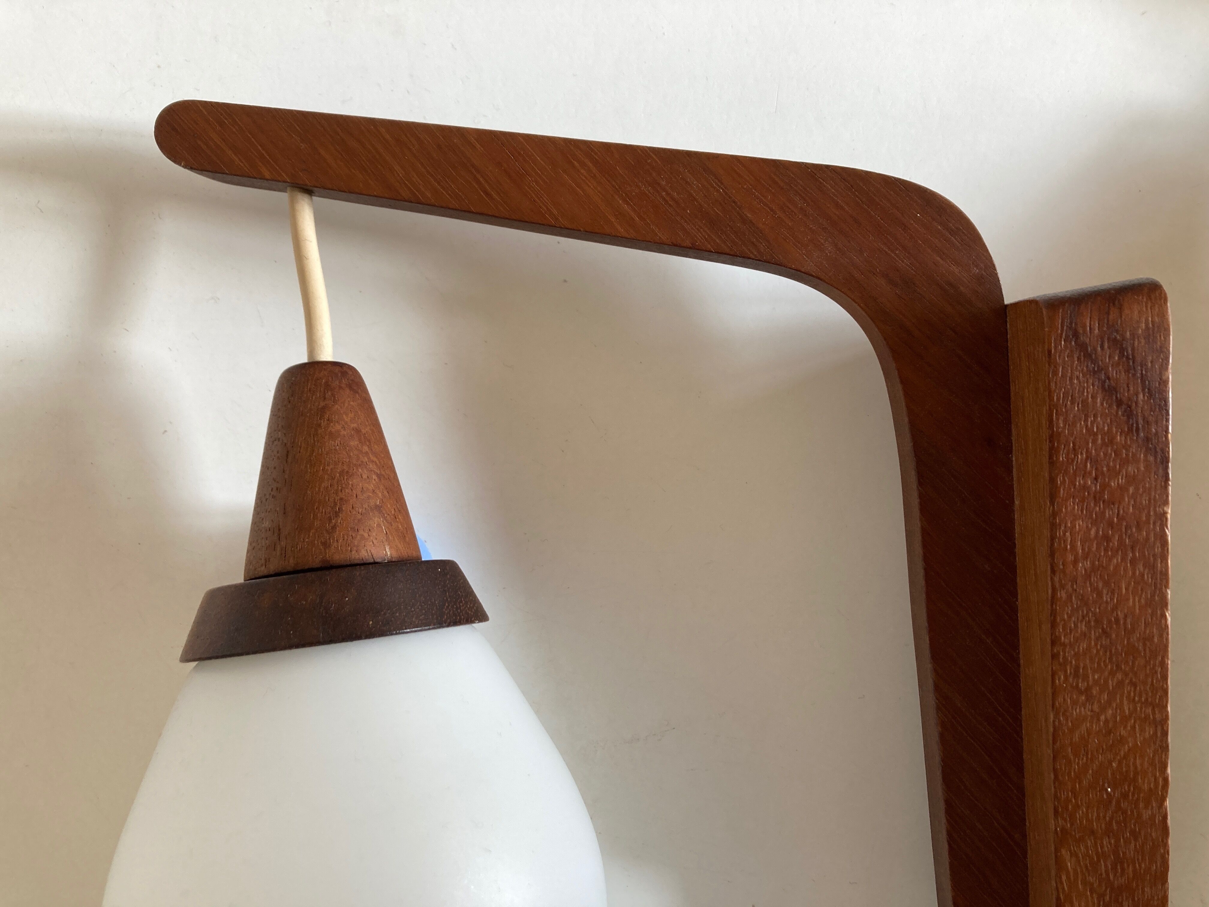 Pair of Scandinavian boomerang pendant lamps 1960