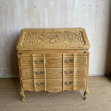 Antique oak secretary – light polished wood – Louis XV style